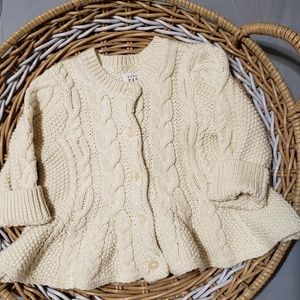 Baby Gap cable knit button sweater sz. 3-6 months